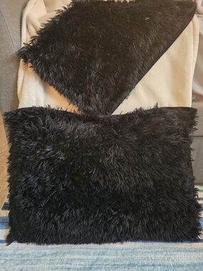 Set Of 2 - Faux Fur Throw Pillow Covers